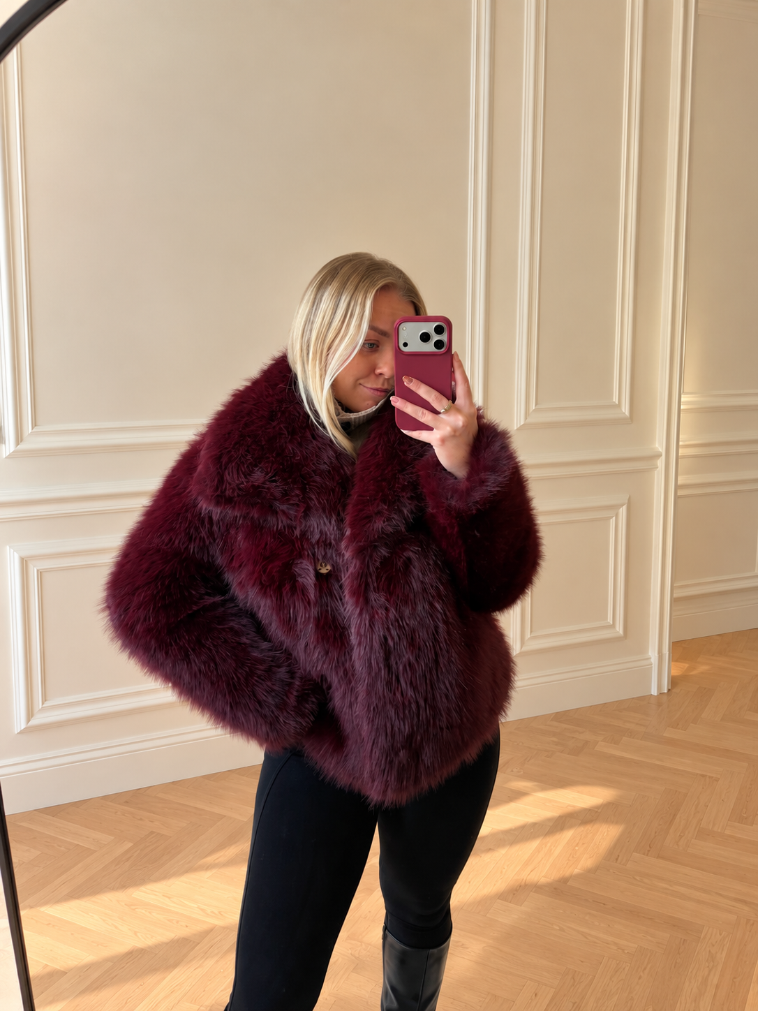 Fourrure MEGEVE bordeaux