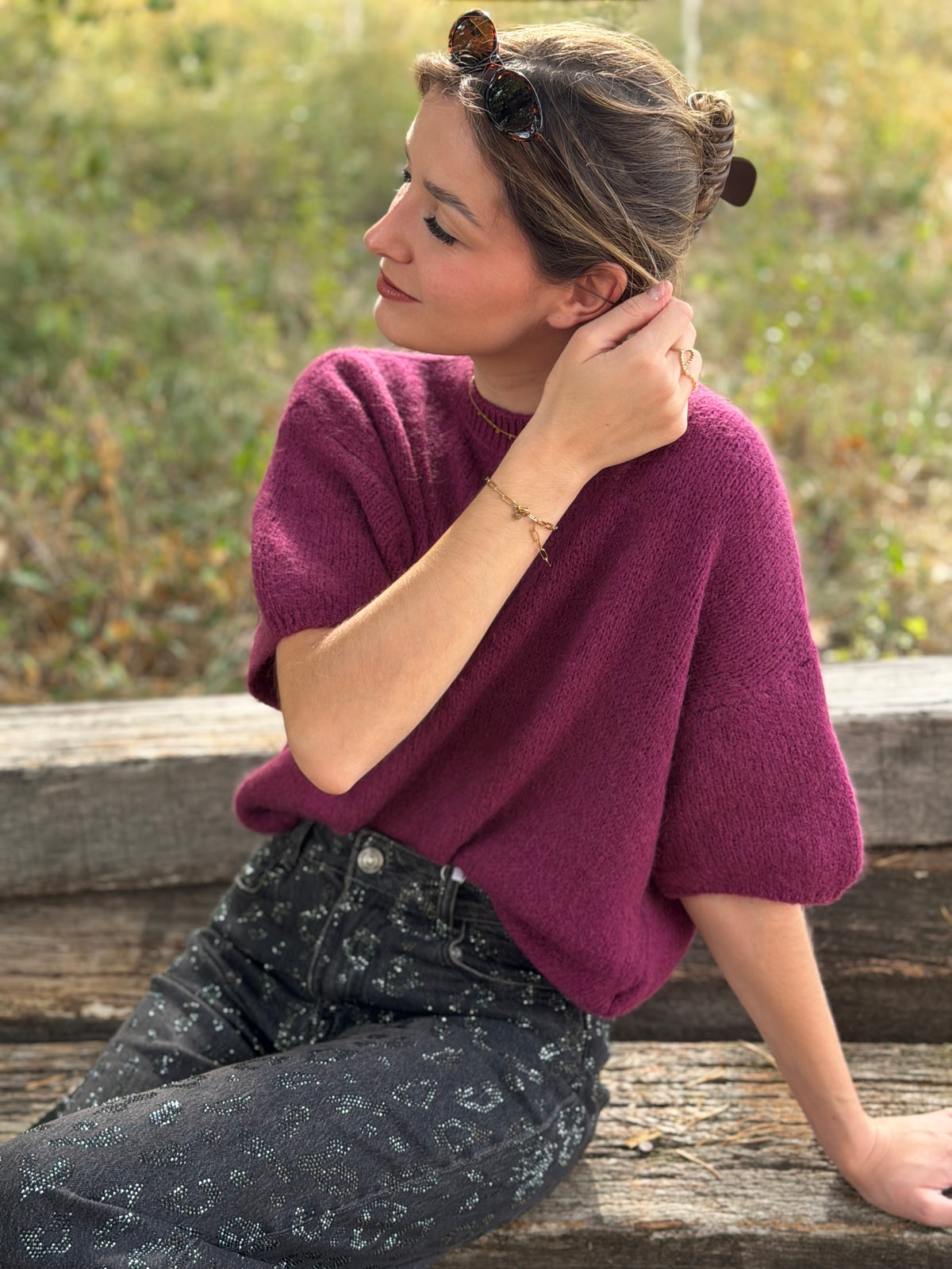 Pull SOLÈNE prune clair
