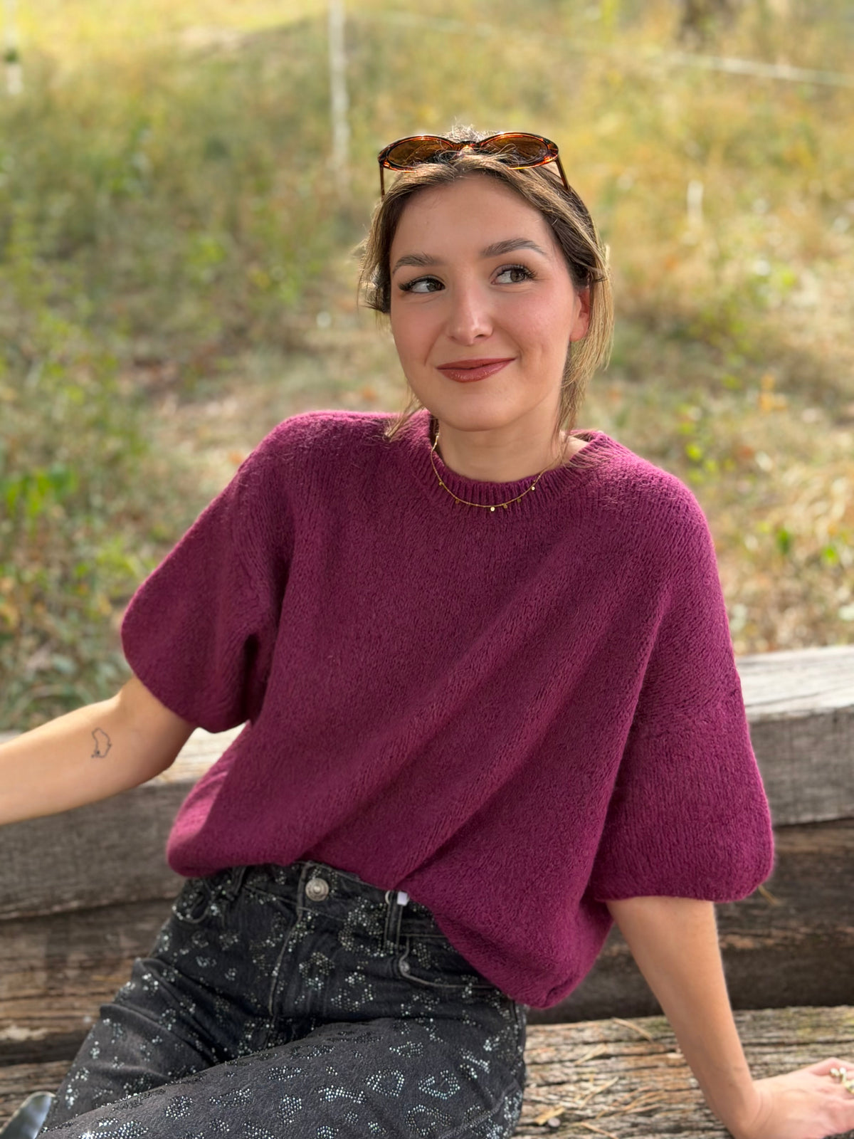 Pull SOLÈNE prune clair