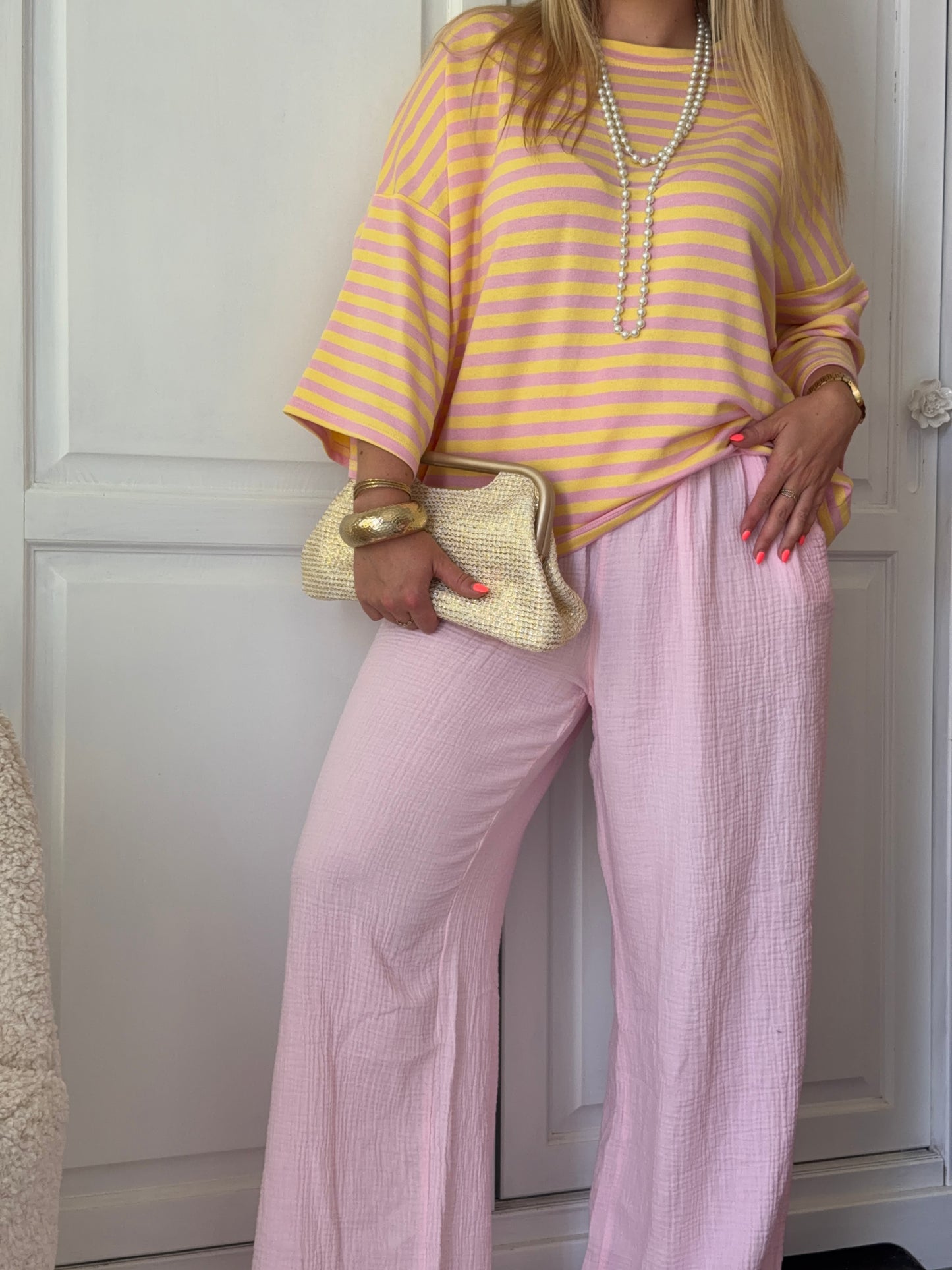 Pantalon EMY Rose poudre