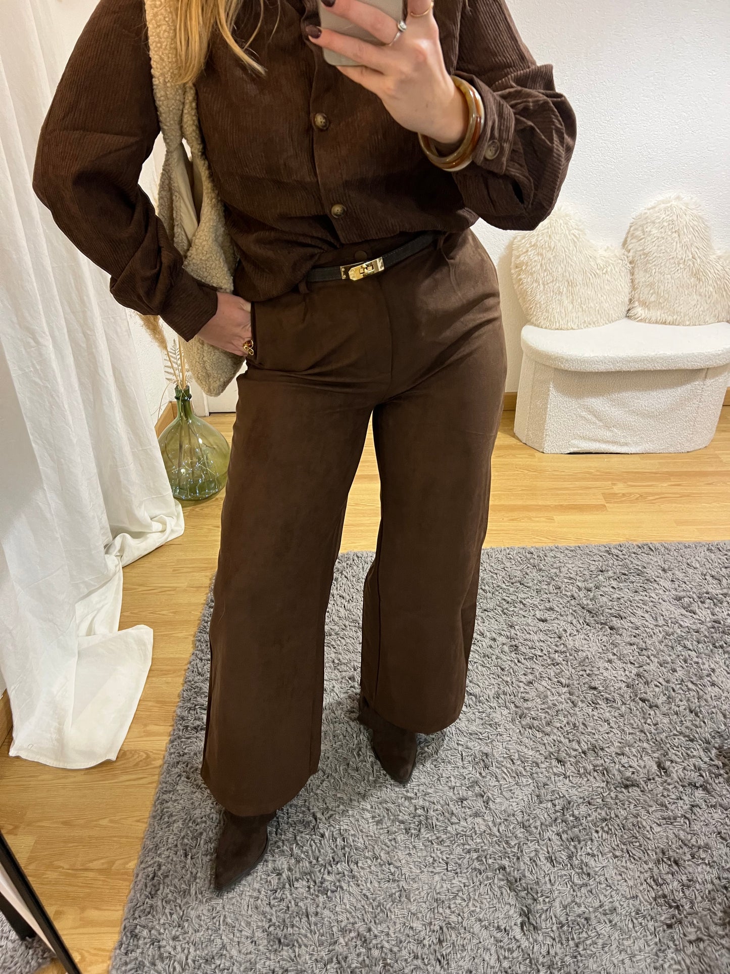 Pantalon style daim