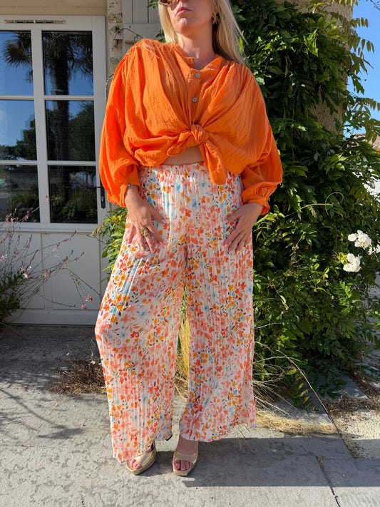 Pantalon FLEUR orange