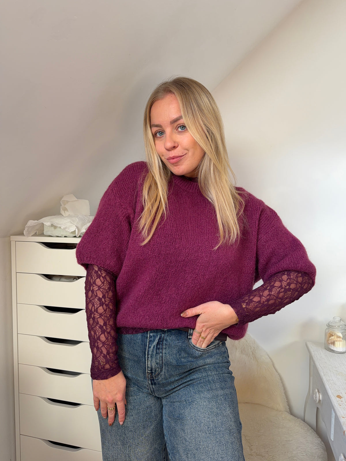 Top dentelle Prune